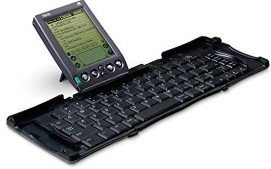 Palm III with a keyboard.